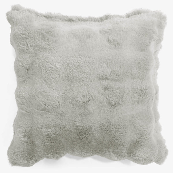 Housse de Coussin 47 x 47cm - Fausse Fourrure à Bulles Vert Sauge 01