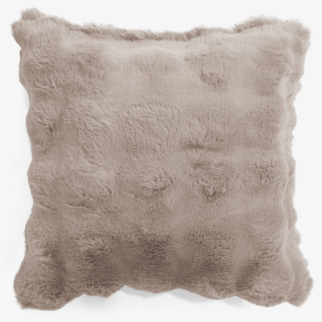 Housse de Coussin 47 x 47cm - Fausse Fourrure à Bulles Vison 01
