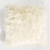 Housse de Coussin 47 x 47cm - Imitation fourrure à poils longs Crème 01