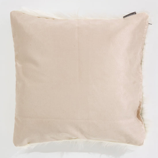 Housse de Coussin 47 x 47cm - Imitation fourrure à poils longs Crème 02
