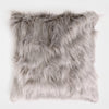Housse de Coussin 47 x 47cm - Imitation fourrure à poils longs Gris 01