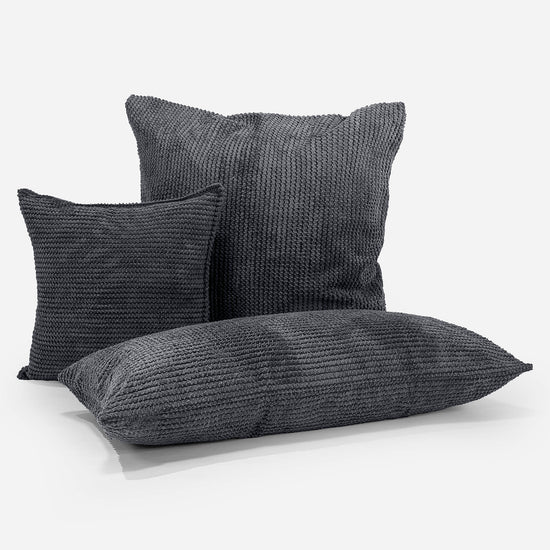 Housse de Coussin 47 x 47cm - Pompon Noir 04
