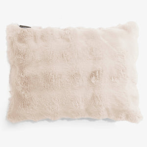 Housse de Coussin Rectangulaire 35 x 50cm - Fausse Fourrure à Bulles Crème