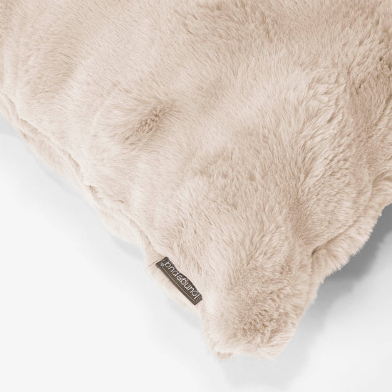 Housse de Coussin Rectangulaire 35 x 50cm - Fausse Fourrure à Bulles Crème 02