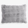 Housse de Coussin Rectangulaire 35 x 50cm - Fausse Fourrure à Bulles Gris 01