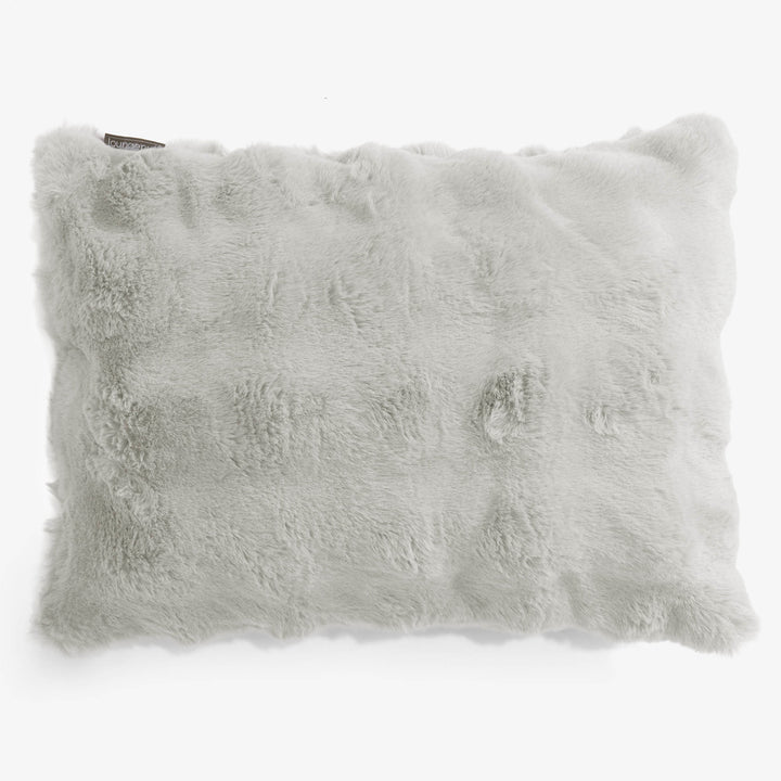 Housse de Coussin Rectangulaire 35 x 50cm - Fausse Fourrure à Bulles Vert Sauge 01