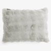 Housse de Coussin Rectangulaire 35 x 50cm - Fausse Fourrure à Bulles Vert Sauge 01
