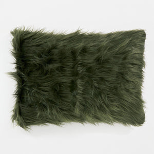 Housse de Coussin Rectangulaire 35 x 50cm - Imitation fourrure à poils longs Vert sauge