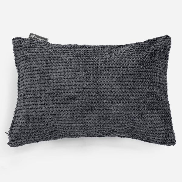 Housse de Coussin Rectangulaire 35 x 50cm - Pompon Noir 01