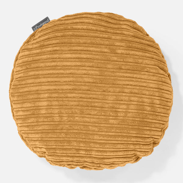 Housse de Coussin Rond 50cm - Côtelé Miel doré 01