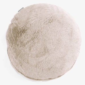 Housse de Coussin Rond 50cm - Fausse Fourrure Lapin Brun Doré