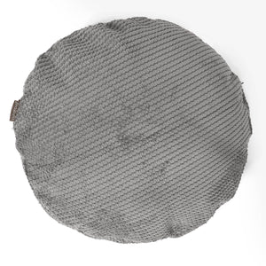 Housse de Coussin Rond 50cm - Pompon Anthracite