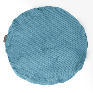 Housse de Coussin Rond 50cm - Pompon Mer Égée