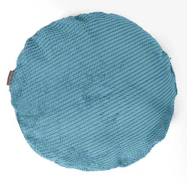 Housse de Coussin Rond 50cm - Pompon Mer Égée 01