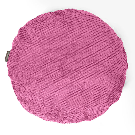 Housse de Coussin Rond 50cm - Pompon Rose 01