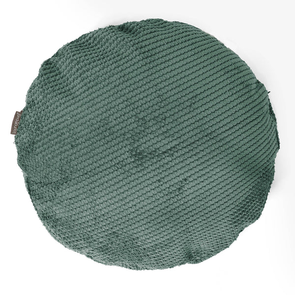Housse de Coussin Rond 50cm - Pompon Vert Mousse 01