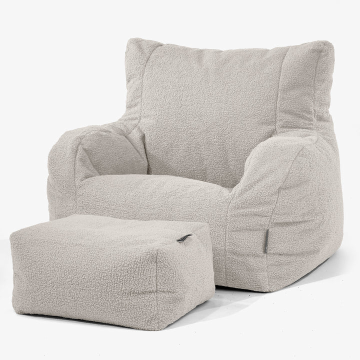 Joséphine Pouf Fauteuil Design - Bouclé Ivoire 01