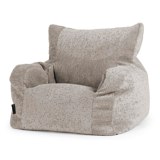 Joséphine Pouf Fauteuil Design - Chenille Luxe Gris 01