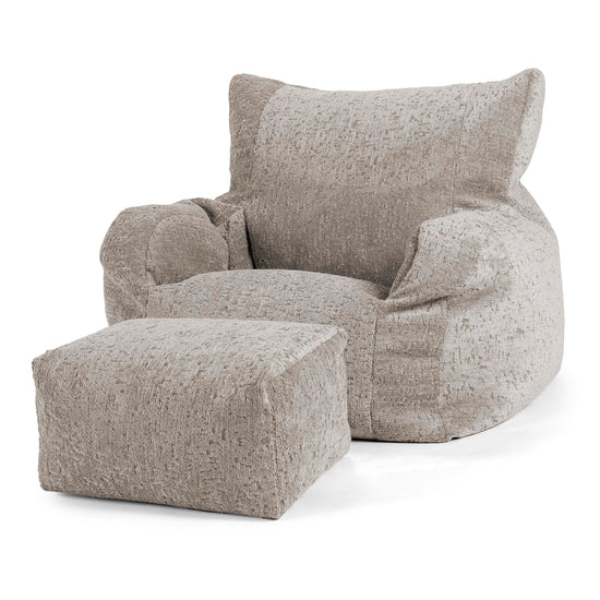 Joséphine Pouf Fauteuil Design - Chenille Luxe Gris 02
