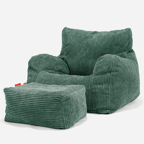 Joséphine Pouf Fauteuil Design - Pompon Vert Mousse 02