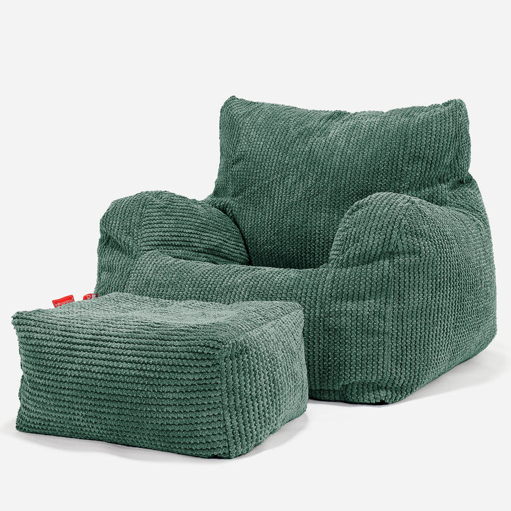 Joséphine Pouf Fauteuil Design - Pompon Vert Mousse 02