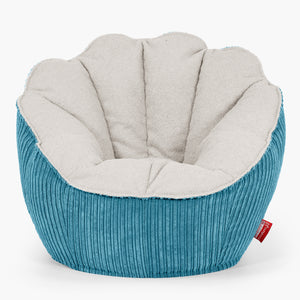 Pouf Fauteuil Natalia Sacco - Bouclé & Côtelé Mer Égée