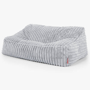 Le Canapé Pouf Doudou - Velours Côtelé Ultra Pelucheux Bleu Dragé