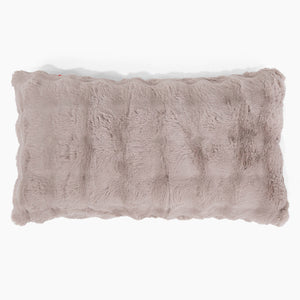 Housse de Coussin Rectangulaire Géant 40 x 70cm - Fausse Fourrure à Bulles Vison