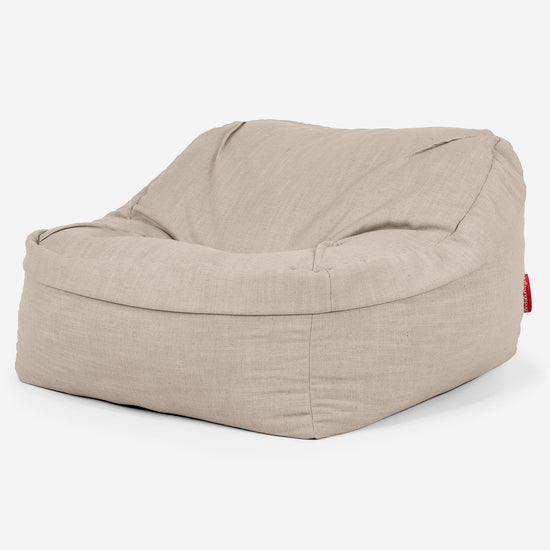 Le Pouf Doudou - Aspect Lin Crème 01