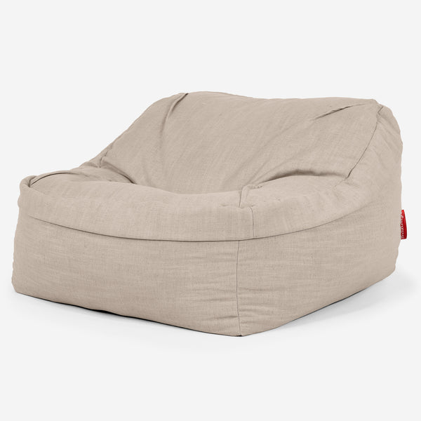 Le Pouf Doudou - Aspect Lin Crème 01