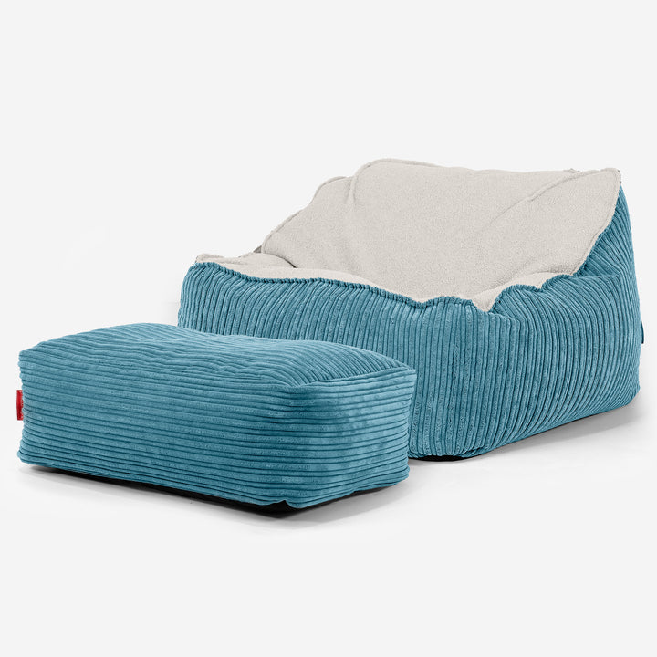 Le Pouf Doudou - Bouclé & Côtelé Mer Égée 03
