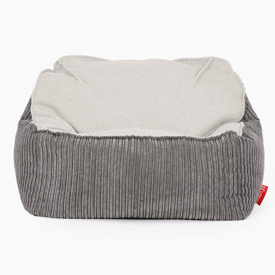 Le Pouf Doudou - Bouclé & Côtelé Anthracite 02