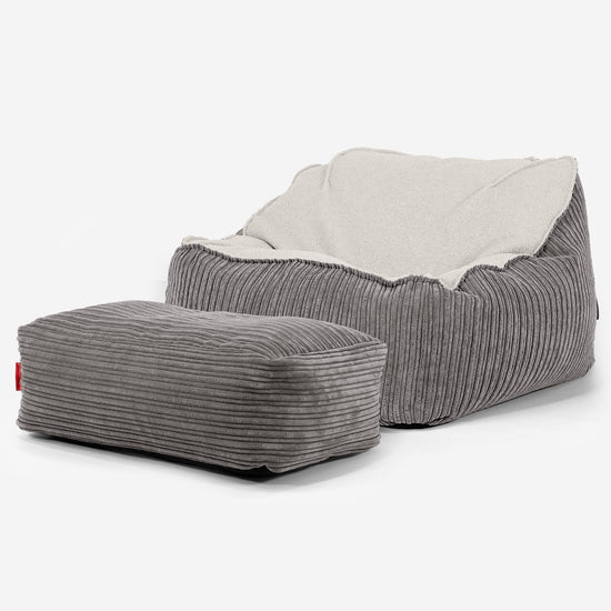 Le Pouf Doudou - Bouclé & Côtelé Anthracite 03