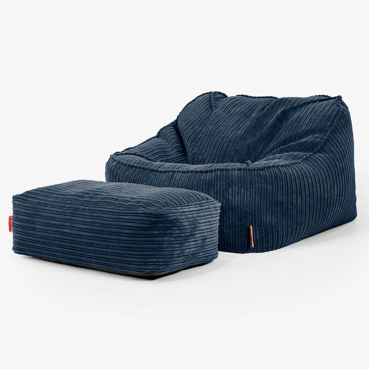 Le Pouf Doudou - Côtelé Bleu Marine 02