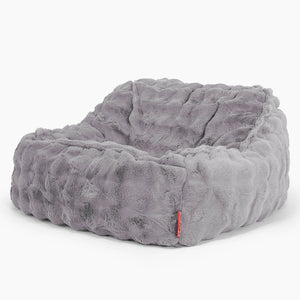 Le Pouf Doudou - Fausse Fourrure à Bulles Gris