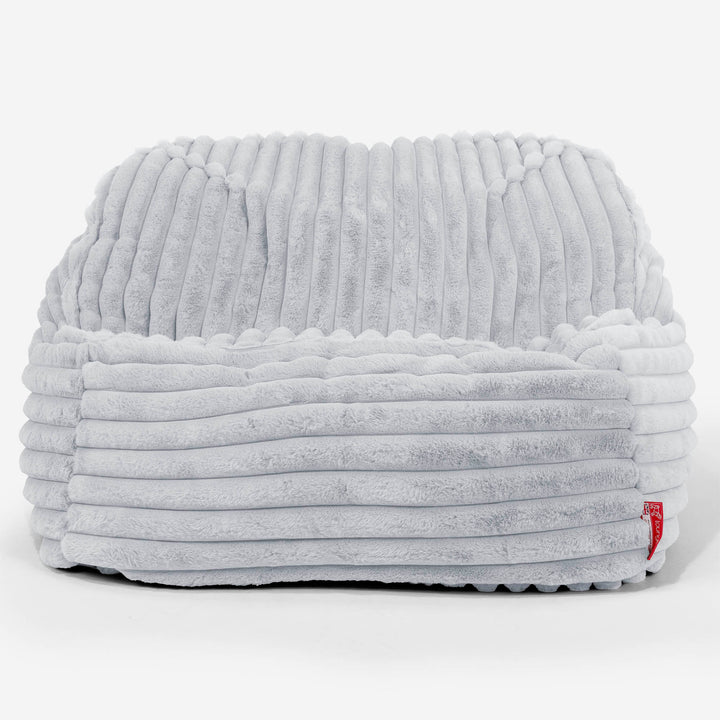 Le Pouf Doudou - Velours Côtelé Ultra Pelucheux Bleu Dragé 02