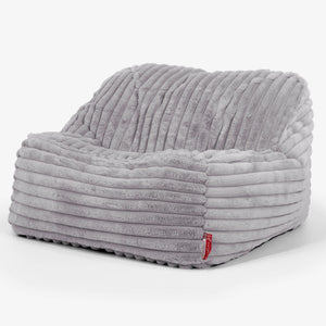 Le Pouf Doudou - Velours Côtelé Ultra Pelucheux Gris