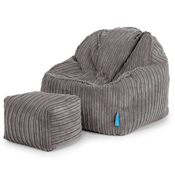 Le Pouf Enfant Doudou 2-6 ans - Côtelé Anthracite 03