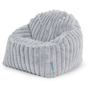 Le Pouf Enfant Doudou 2-6 ans - Velours Côtelé Ultra Pelucheux Bleu Dragé