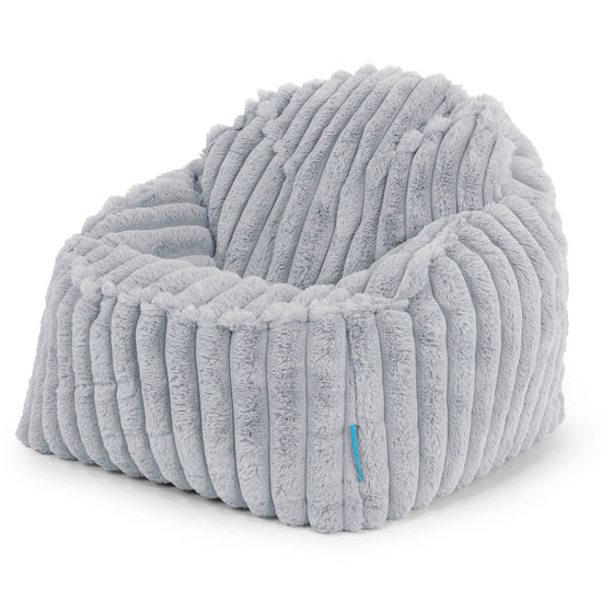 Le Pouf Enfant Doudou 2-6 ans - Velours Côtelé Ultra Pelucheux Bleu Dragé 01