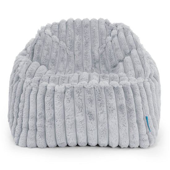 Le Pouf Enfant Doudou 2-6 ans - Velours Côtelé Ultra Pelucheux Bleu Dragé 02
