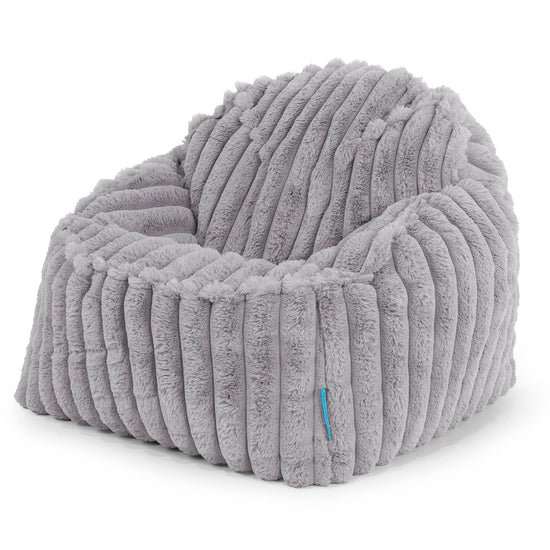 Le Pouf Enfant Doudou 2-6 ans - Velours Côtelé Ultra Pelucheux Gris 01