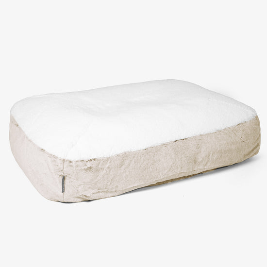 Lit pour Chien, Taille Large - Fausse Fourrure Lapin Brun Doré 01