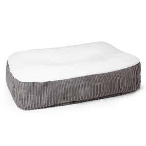 Lit pour Chien, Taille Large - Sherpa & Côtelé Anthracite