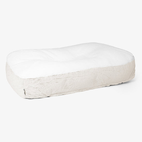 Lit pour Chien, Taille XL - Fausse Fourrure Lapin Blanc 01