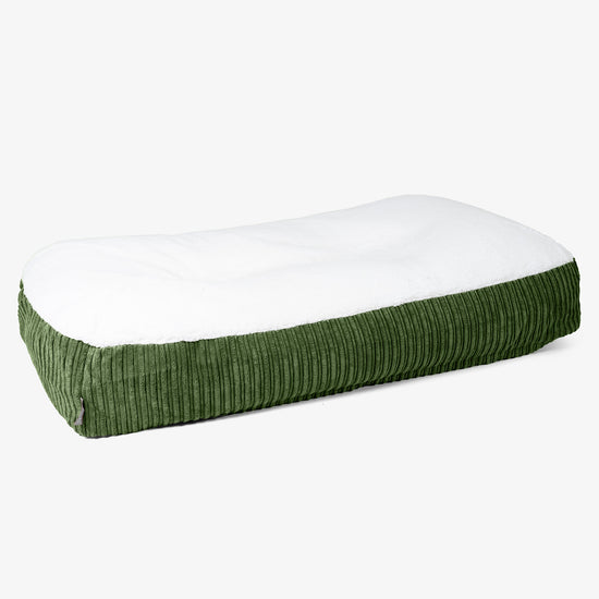 Lit pour Chien, Taille XL - Sherpa & Côtelé Vert Forêt 01