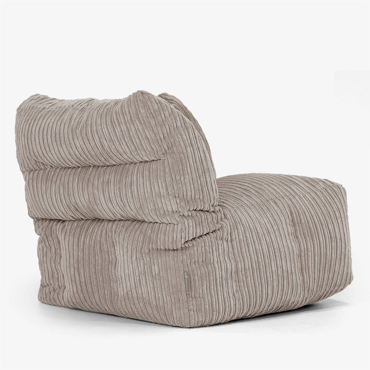 Modulaire Canapé Pouf, Élément Angle Droit - Côtelé Grège 03
