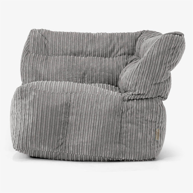 Modulaire Canapé Pouf, Élément Angle Droit - Côtelé Anthracite 01
