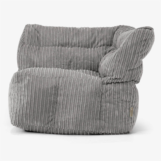 Modulaire Canapé Pouf, Élément Angle Gauche - Côtelé Anthracite 01