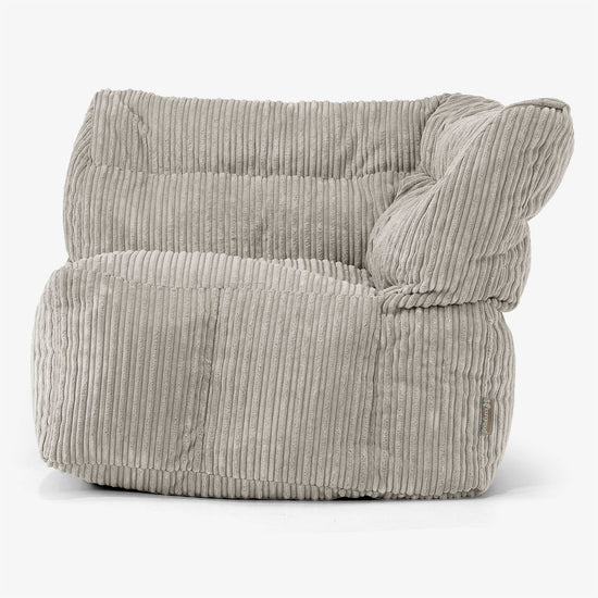 Modulaire Canapé Pouf, Élément Angle Gauche - Côtelé Vison 01